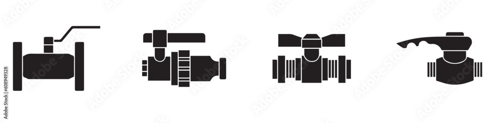 Faucet icons set. Water tap collection. Bathroom faucet symbol flat and line style - stock vector.EPS 10 Faucet icons set. Water tap collection. Bathroom faucet symbol flat and line style - stock vector.EPS 10