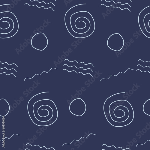 Seamless pattern with hand drawing outline shape elements