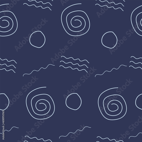 Seamless pattern with hand drawing outline shape elements