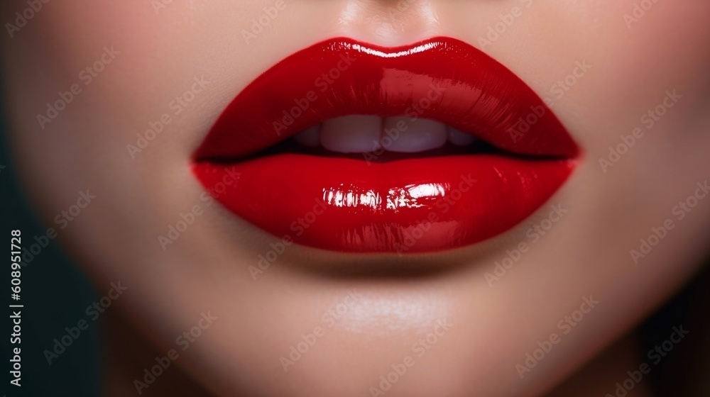 Obraz premium red woman lips