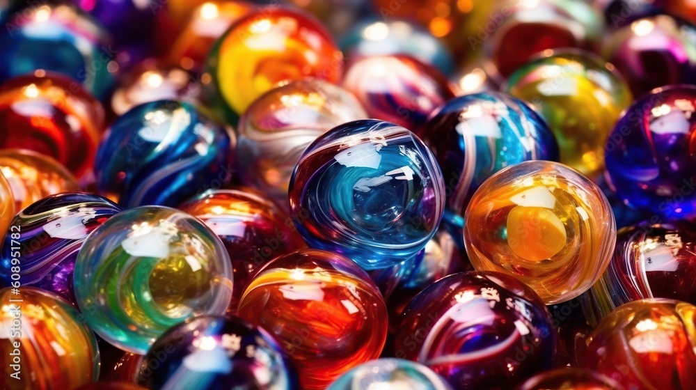 Illustration of glass marbles background, AI Generated Illustration of glass marbles background, AI Generated