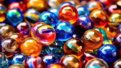 Illustration of glass marbles background  AI Generated