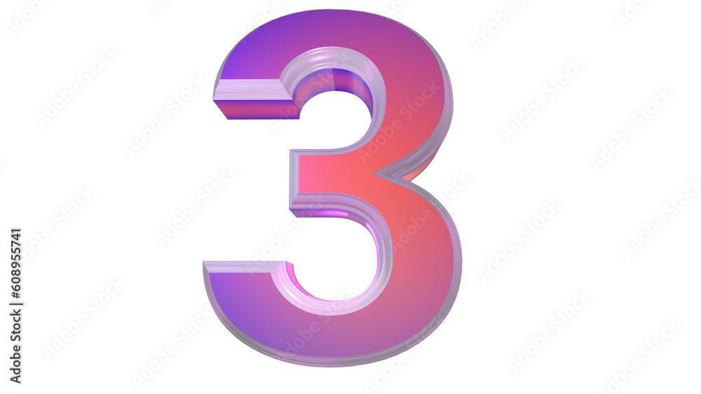 Fototapeta premium 3d number 0 to 9 