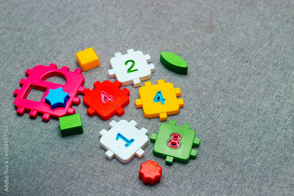 Obraz premium Children's colorful details designer for early development.