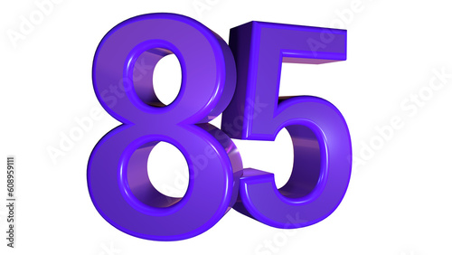 Purple 3d bold number