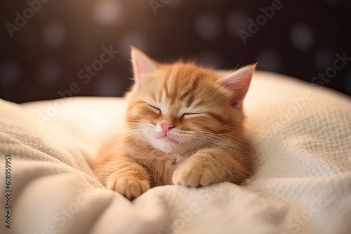Cute Stretch Kitten When A Sleep © Herlita
