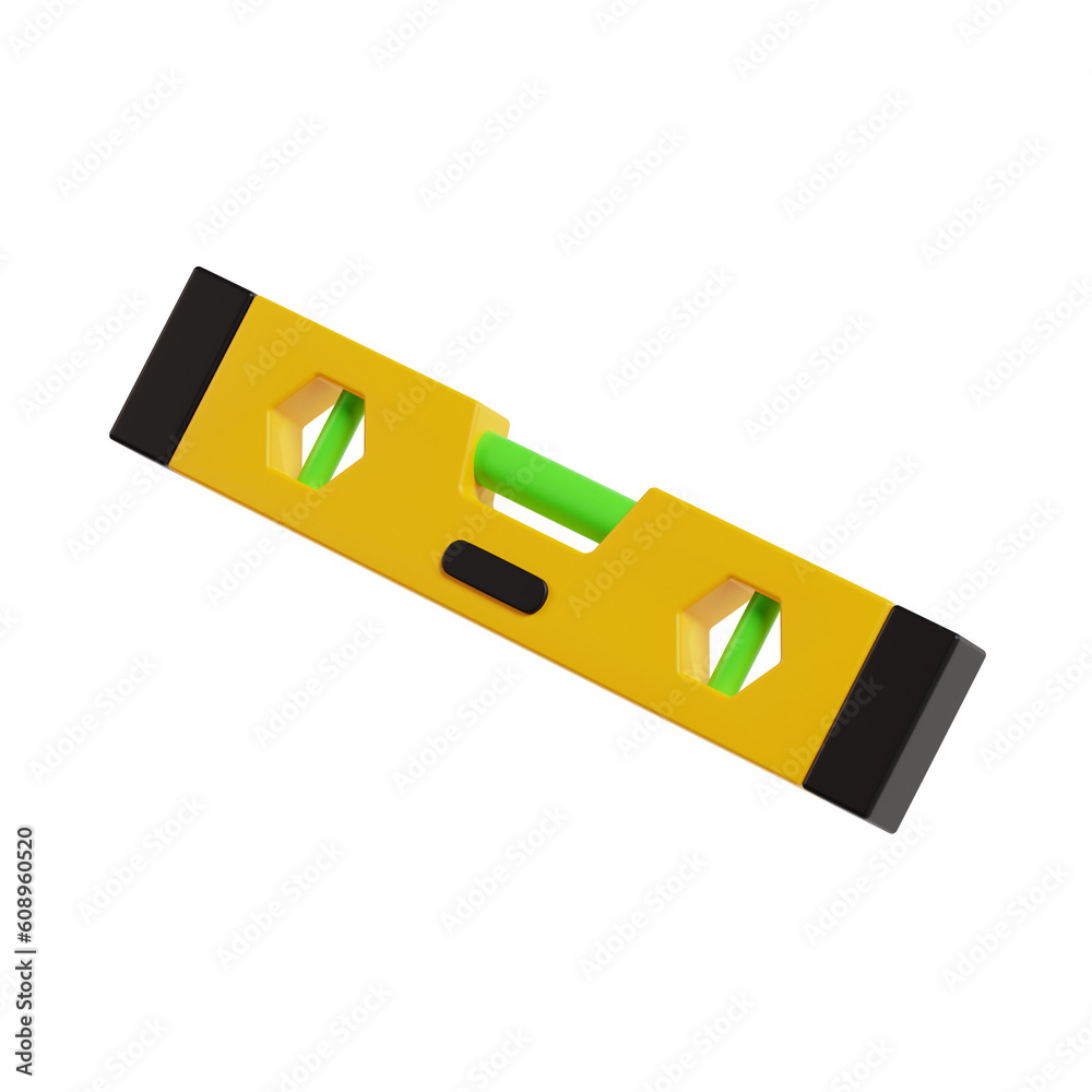 water pass 3d render icon illustration, transparent background, construction tool water pass 3d render icon illustration, transparent background, construction tool