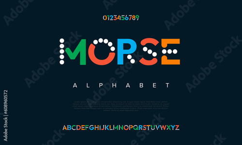 Abstract digital technology logo font alphabet. Minimal modern urban fonts for logo, brand etc. Typography typeface uppercase lowercase and number. vector illustration