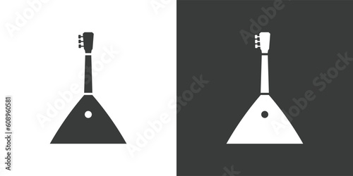 Balalaika flat web icon. Balalaika logo design. Traditional Russian string instrument simple balalaika sign silhouette solid black icon vector design. Musical instruments concept