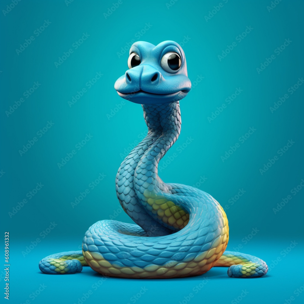 A Photo of 3d snake Created with Generative Ai technology A Photo of 3d snake Created with Generative Ai technology