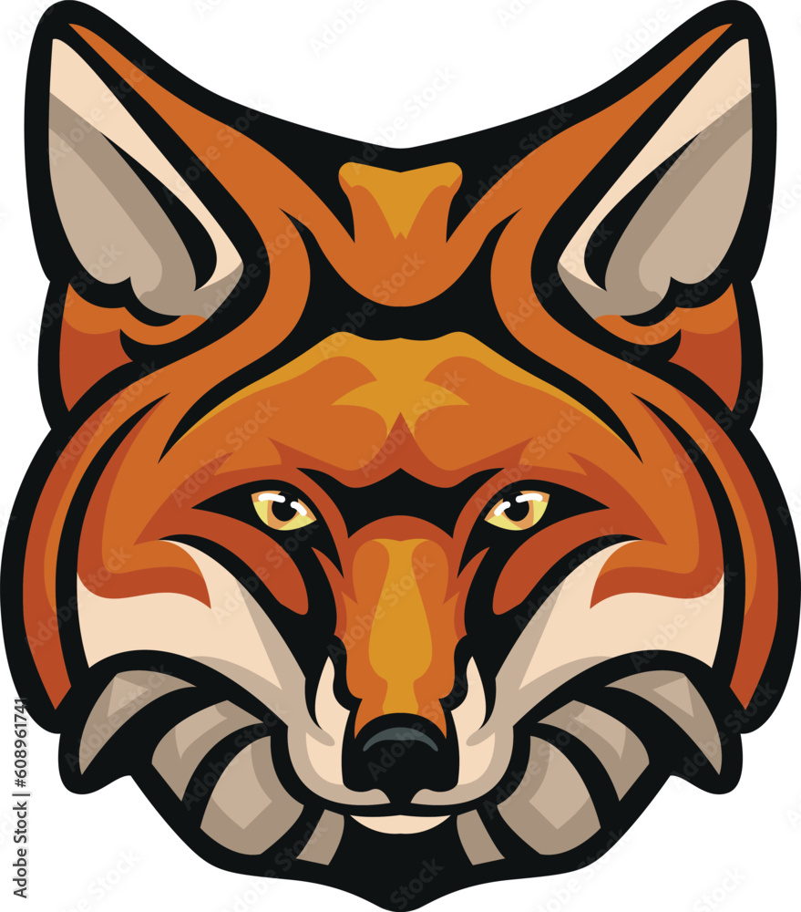 Fototapeta premium Fox Face Illustration. Wild. Forest. Vector