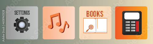 Flat design concept mobile phone apps vector