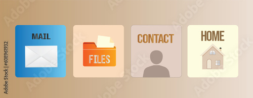 Flat design concept mobile phone apps vector