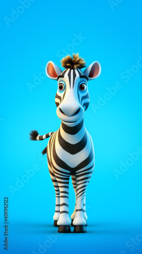 The 3D cartoon zebra is a fun and playful character that is sure to bring a smile to your face Created with Generative Ai technology
