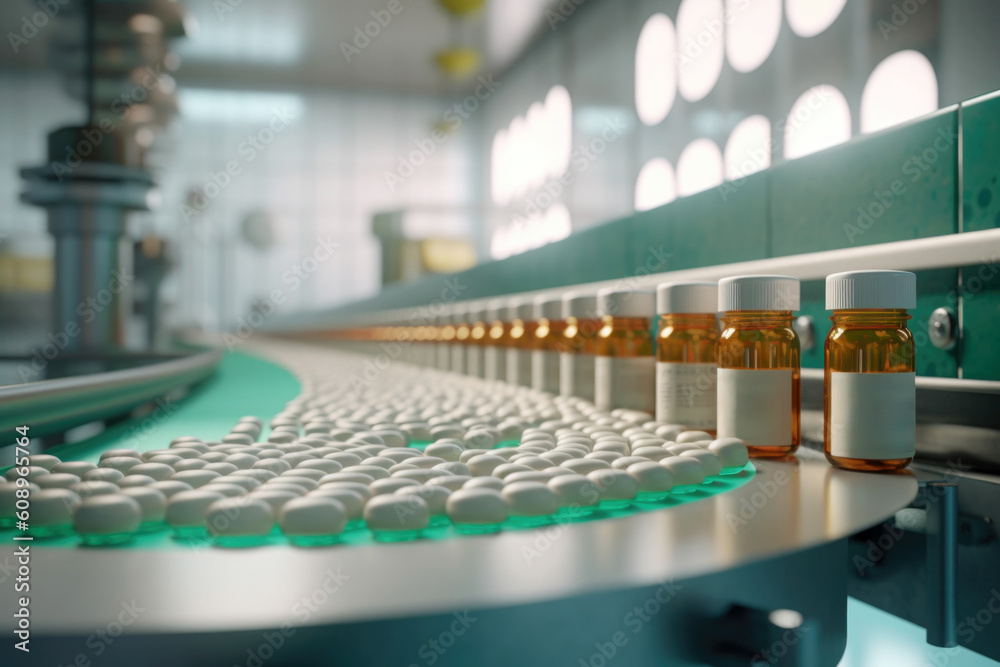Fototapeta premium Medicine production created with Generative AI technology