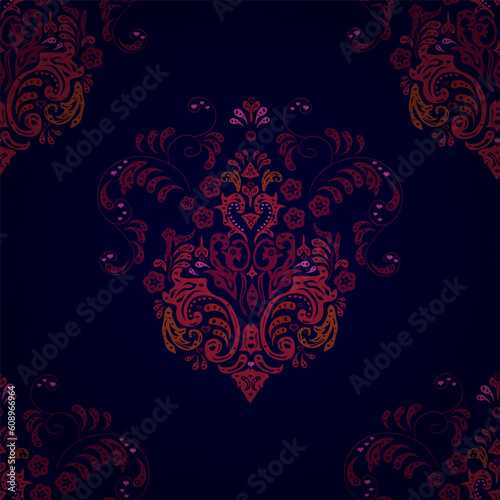 Seamless pattern with interesting doodles on colorfil background. Vector illustration. Wallpaper.