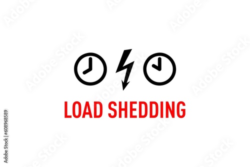 Εκτύπωση καμβά Time and power icons for load shedding