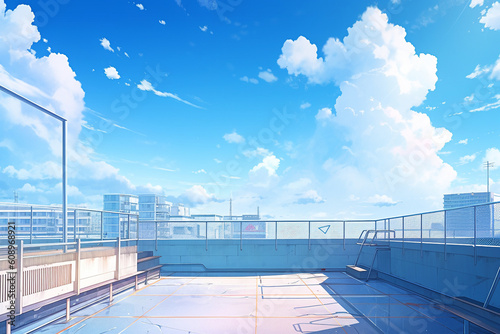 繊細で芸術的な学校や学園系背景のイラスト(AI generated image)