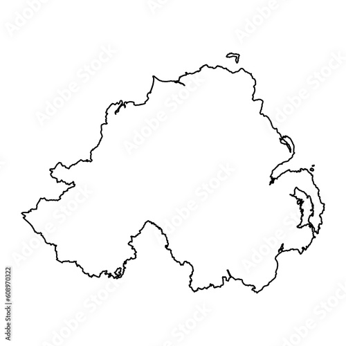 Northern Ireland map. Vector illustration.