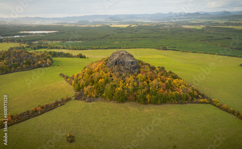 Lysá skála czech republic Kahlstein in summer time rock mountain with trees autumn