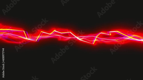 Electric Thunder Strikes Kinetic Action Fx/ 4k animation of a dynamic kinetic distorted electrical thunder strikes background with shining rays twitching and chromatic aberration fx photo