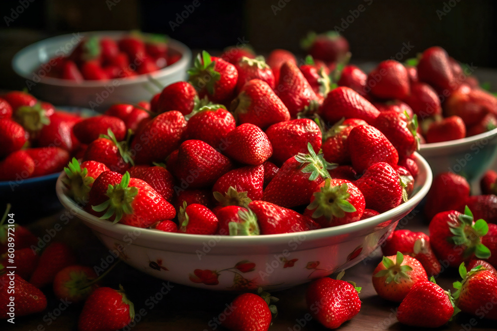 dozens of strawberries sitting in a bowl dozens of strawberries sitting in a bowl