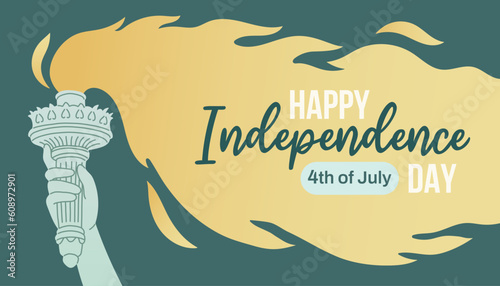 Happy Independence day, 4th of July, Independence day USA banner, greeting design with hand drawn elements.