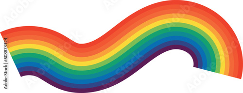 Color wave of LGBT community. Rainbow on white background Vector illustration