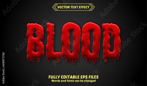 3d blood horror content effect, editable content 