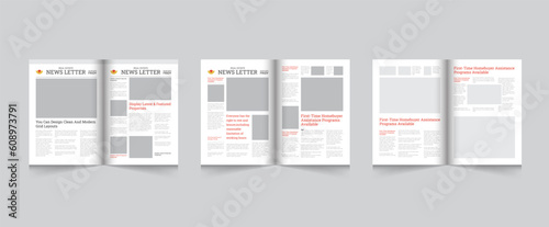 Real estate newsletter or journal design, business newsletter template, vector illustration eps 10