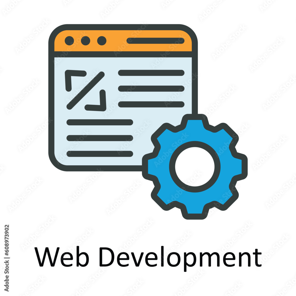 Web Development Vector Fill outline Icon Design illustration. Digital Marketing Symbol on White background EPS 10 File Web Development Vector Fill outline Icon Design illustration. Digital Marketing Symbol on White background EPS 10 File