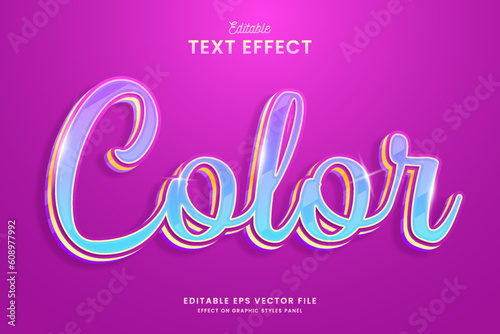 decorative color calligraphy editable text effect vector design