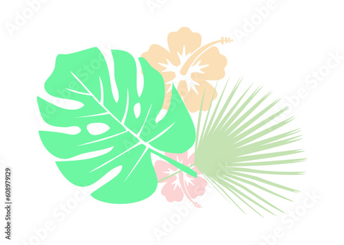 Fondo con silueta de plantas tropicales