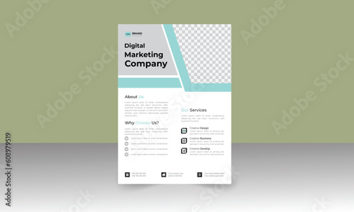 Creative Business Flyer template with Cayan color combination.