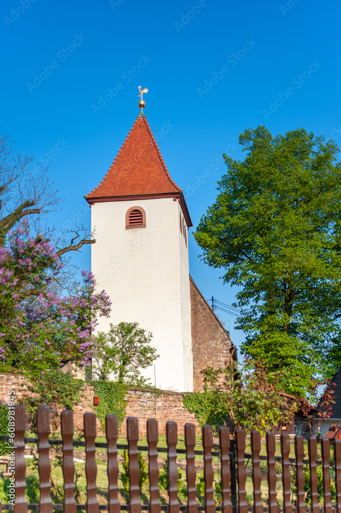 Evangelische Martinskirche in Leinsweiler. Region Pfalz im Bundesland Rheinland-Pfalz in Deutschland