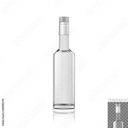 Transparent Glass Vodka Bottle With Screw Cap