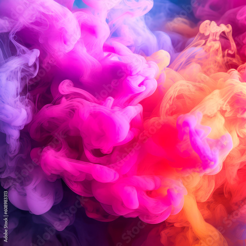 Photographie Abstract colorful smoke background. Generative AI