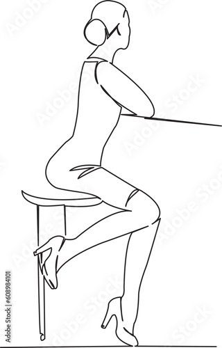 girl woman at the bar