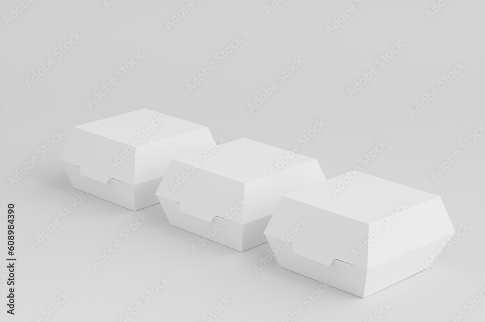 Burger Box Mockup 3D Illustration Burger Box Mockup 3D Illustration