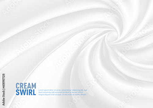 Close-up Soft Milk Or Cream Swirl In A Circle