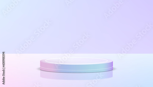 3D Futuristic Stage In Pastel Neon Colors