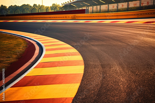 Double turn of motor sport asphalt race track