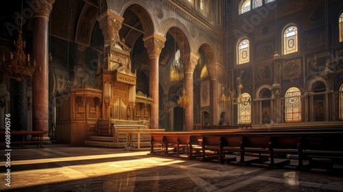 interior of the cathedral of the holy sepulchre, ai generative © nataliya_ua