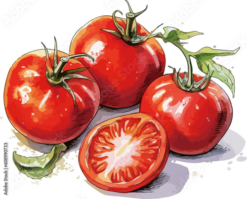 hand drawn cartoon tomato illustration material 