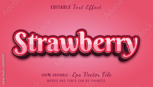 strawberry 3d text effect design