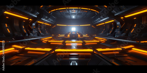 A sci - fi scene of a sci - fi space station. Generative AI.