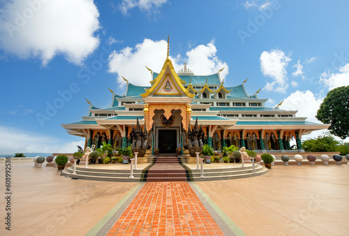 Wat Pa Phu Kon temple with the biggest white marble nirvana Buddha inside at Na Yung, Udon thani, Thailand