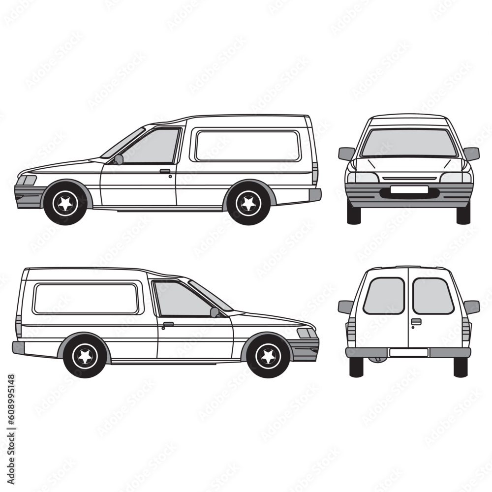 outline of van, minibus part 107