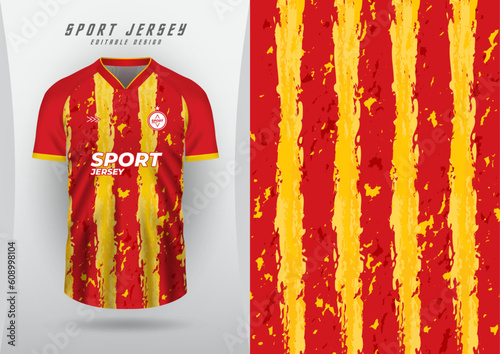 Sports background for jersey, soccer jersey, running jersey, racing jersey, pattern, red, yellow stripe with design.