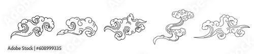 curly chinese traditional cloud drawing
